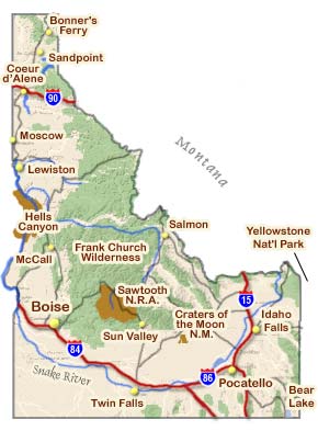 Idaho Destination Map