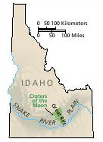 Craters Of The Moon National Monument & Preserve, Idaho Map