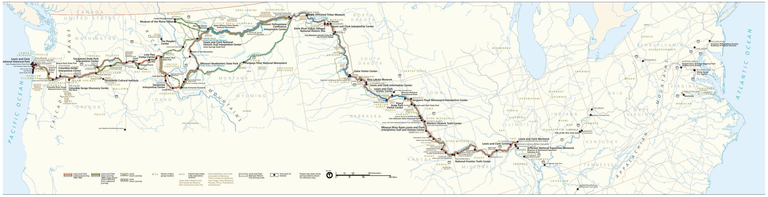 Lewis And Clark Map Trail