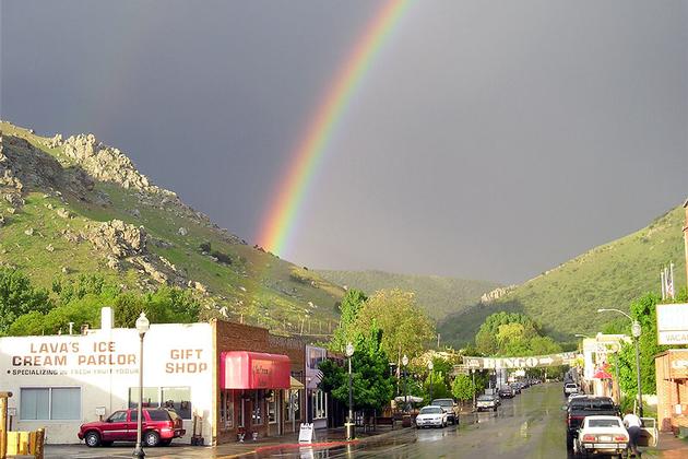 Rainbow over Lava Hot Springs